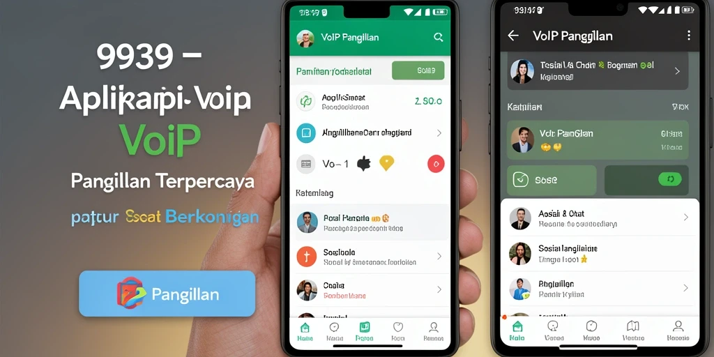 Tangkapan layar aplikasi 9939 yang menampilkan fitur VoIP Panggilan.