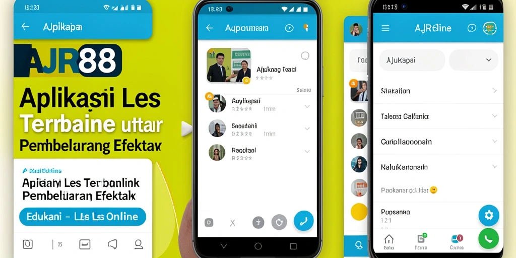Antarmuka aplikasi Les Online AJR88 yang user-friendly.