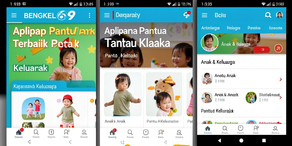 Tampilan antarmuka BENGKEL69 yang intuitif untuk Pantau Anak.