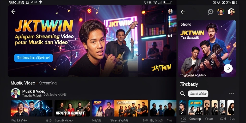 Antarmuka JKTWIN yang menarik untuk Streaming Video.