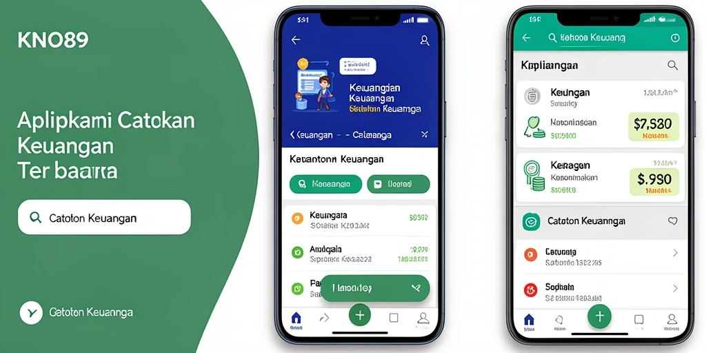 Antarmuka KNO89 yang menampilkan ringkasan catatan keuangan.