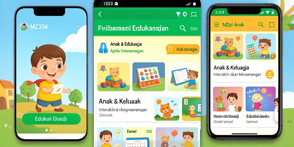 Tampilan utama aplikasi MZ356 dengan berbagai fitur Edukasi Anak.