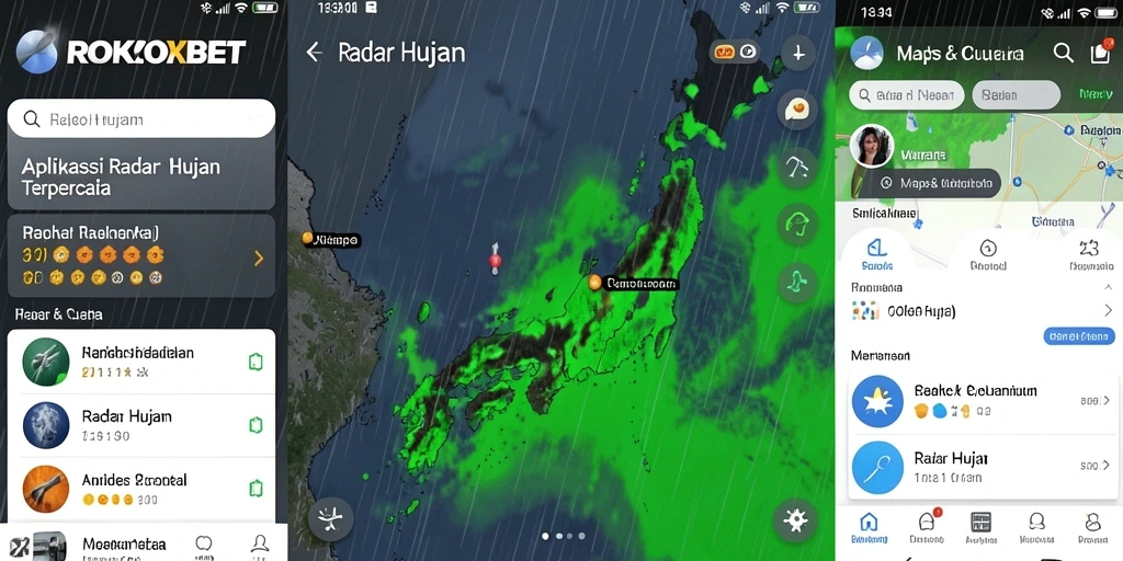 Tampilan antarmuka utama ROKOKBET dengan fitur Radar Hujan yang jelas.