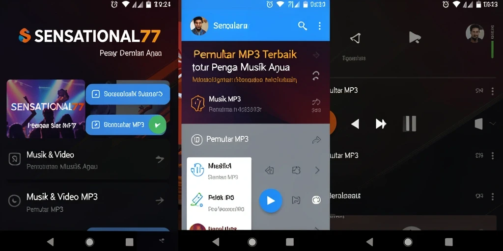 Antarmuka SENSATIONAL77 yang modern dan intuitif untuk Pemutar MP3.